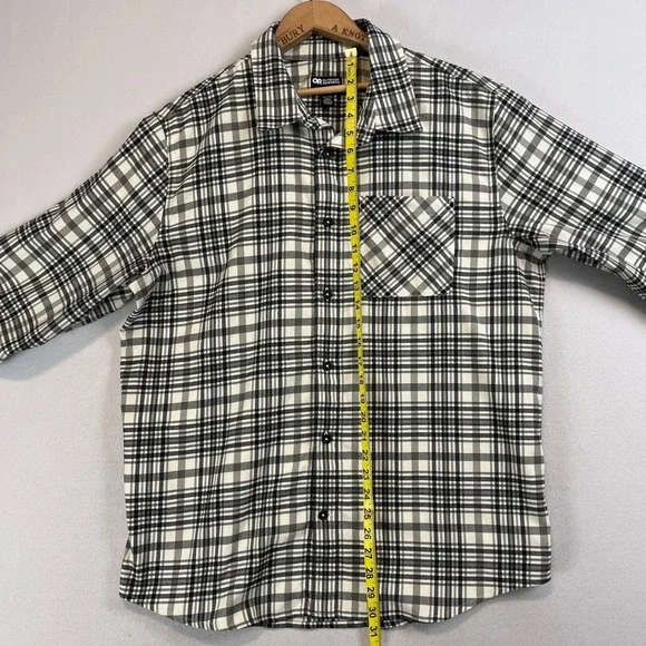 Outdoor Research Kulshan Flannel Shirt Mens XL Black White Plaid 300091 F23 - Picture 8 of 10